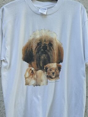 Vintage Tultex Shih Tzu Lhasa Apso Terrier Dog T-Shirt Size XL